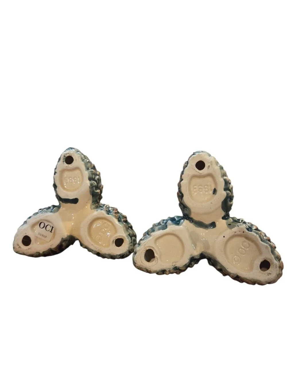 Vintage 1993 Ceramic Pinecone Candle Holders Nature Inspired Decor Set of 2